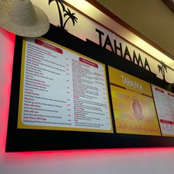 Tahama Sandwiches - English menu on the wall.