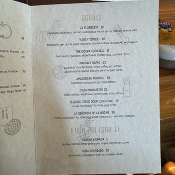 Causa Amazonia - Cocktail list at Causa - Tapas/Small Plates Near Me - Washington, DC, District of Columbia