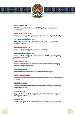 Menu photo 2 Azteca Gijón, O