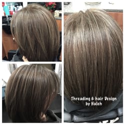 Thin highlights & ash brown color