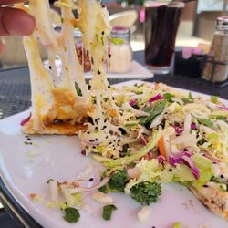 Buck & Honeys - Thai Chicken personal pizza (look..at...that...cheese pull!!!)