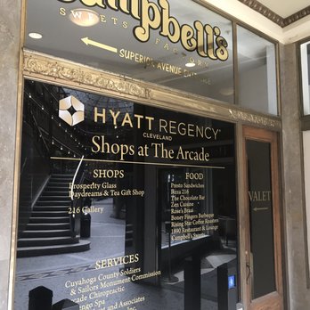 The Arcade Cleveland - 13 April 2019 -- The Arcade is inside the Hyatt Regency Hotel lobby. Hotel rooms are on the top floors. - Shopping Centers Near Me - Cleveland, Ohio