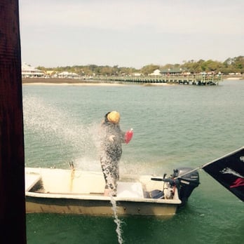 Pirate Adventures - Shooting the cannons at Pirate Pete - Boat Charters Near Me - Murrells Inlet, South Carolina
