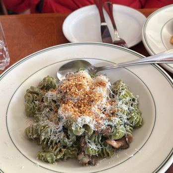 Ask For Luigi - Radiatore verde & mushroom trifolati - Italian Near Me - Vancouver, British Columbia
