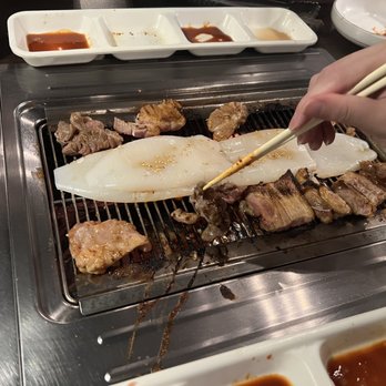 Dae Bak Bon Ga - Squid, pork belly and marinated chicken - Korean Near Me - Vancouver, British Columbia