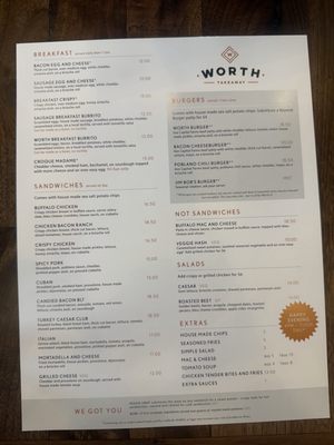 Menu photo 4 Worth Takeaway Mesa, AZ