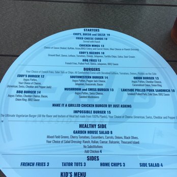 Eddy's Lakeside Bar - a menu on a table - Bars Near Me - Afton, Oklahoma Eddy's Lakeside Bar - a menu on a table - Bars Near Me - Afton, Oklahoma
