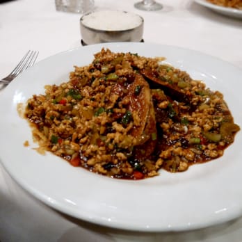 Cafe Ginger - Crispy Eggplant with Chicken. Good, but very rich! - Chinese Near Me - Houston, Texas Cafe Ginger - Crispy Eggplant with Chicken. Good, but very rich! - Chinese Near Me - Houston, Texas