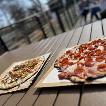 Cidercade Austin - Pepperoni/Honey and a Chicken BBQ Pizza - Pizza Near Me - Austin, Texas