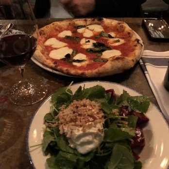 Taverna Mercatto - Margherita pizza and beet ricotta salad - Italian Near Me - Toronto, Ontario Taverna Mercatto - Margherita pizza and beet ricotta salad - Italian Near Me - Toronto, Ontario