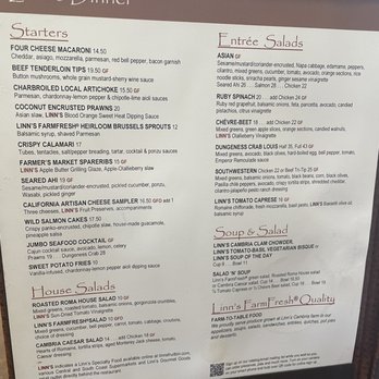 Linn's Restaurant - Dinner menu - American Near Me - Cambria, California Linn's Restaurant - Dinner menu - American Near Me - Cambria, California