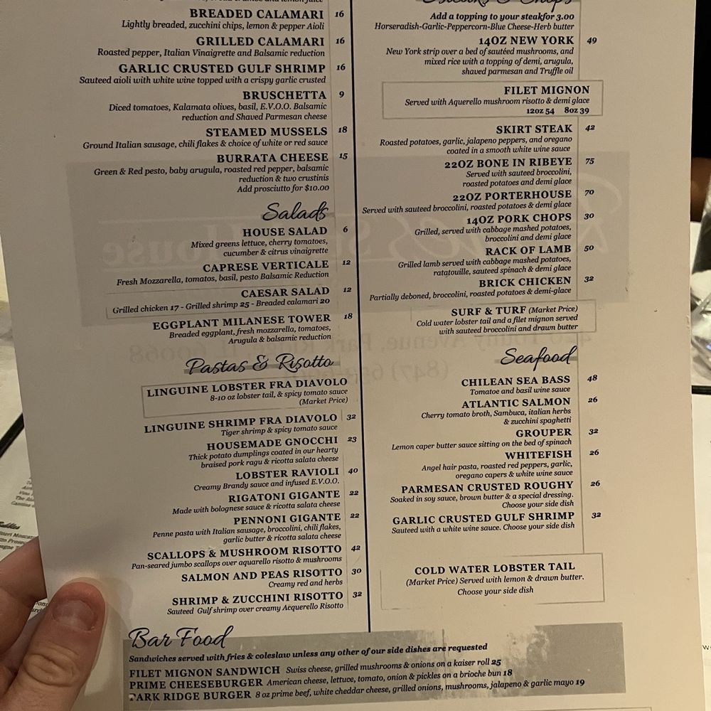 Reyes Steakhouse - Dinner menu - Steakhouses Near Me - Park Ridge, Illinois