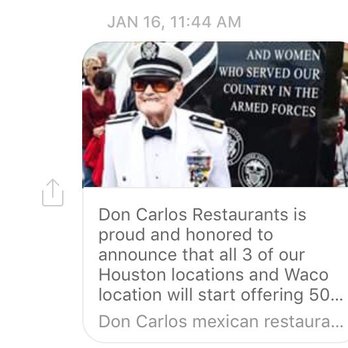 Don Carlos Mexican Restaurants - Proof of the post. - Mexican Near Me - Houston, Texas