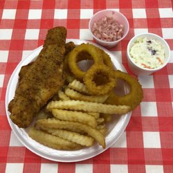 Highland Park Masonic Lodge Fish Fry - Fish, Onion Rings, Fries, Coleslaw, Pickled Onions