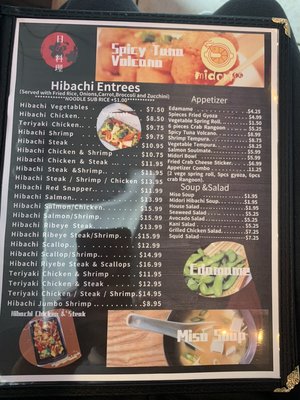 Menu photo 3 midori sushi & hibachi Davidson, NC Menu photo 3 midori sushi & hibachi Davidson, NC