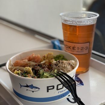 Poke' 123 - Regular poke bowl with Salmon and Ahi Tuna. - Poke Near Me - Coronado, California Poke' 123 - Regular poke bowl with Salmon and Ahi Tuna. - Poke Near Me - Coronado, California