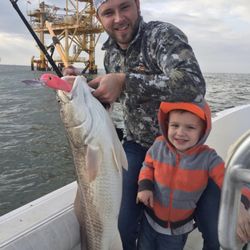 Southern drawl fishing charters - Nice bull red caught while trolling the rigs!