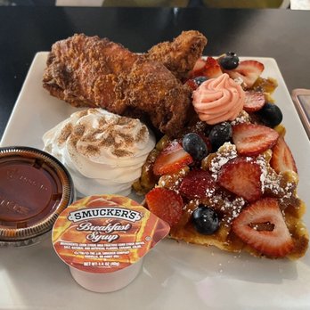 Nostrand Station Bar & Lounge - Chicken and waffles, those chicken strips were sexy, flavored, and crisp. - Bars Near Me - Brooklyn, New York Nostrand Station Bar & Lounge - Chicken and waffles, those chicken strips were sexy, flavored, and crisp. - Bars Near Me - Brooklyn, New York