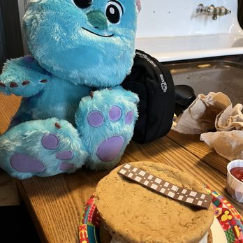 Backlot Express - Sully with my huge Wookiee Cookie ! - American Near Me - Lake Buena Vista, Florida Backlot Express - Sully with my huge Wookiee Cookie ! - American Near Me - Lake Buena Vista, Florida
