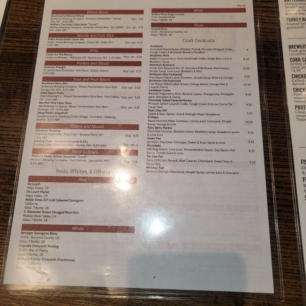 Bricktown Brewery - Menu - Breweries Near Me - Springfield, Missouri