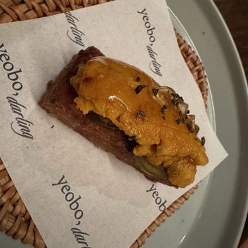 Yeobo Darling - Uni and potato pancake? (tasted like a hash brown IMO) - Taiwanese Near Me - Menlo Park, California Yeobo Darling - Uni and potato pancake? (tasted like a hash brown IMO) - Taiwanese Near Me - Menlo Park, California