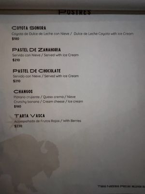 Menu photo 3 Tatanka La Paz, BCS Menu photo 3 Tatanka La Paz, BCS