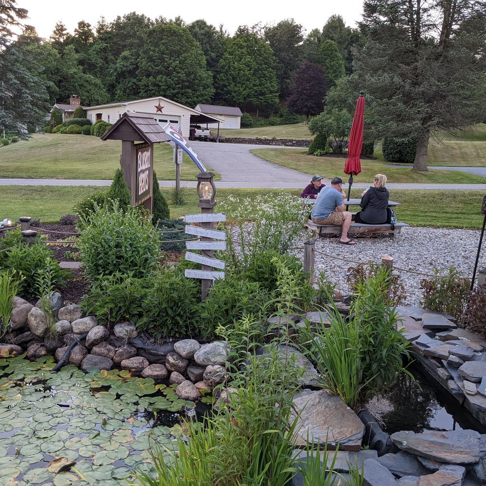 Blueberry Haus - Patio and entrance area. Fireplace seating included! - Ice Cream & Frozen Yogurt Near Me - Guilford, Vermont