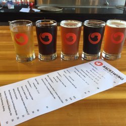 Backswing Brewing - Beer flight.