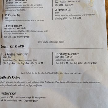 Western Red Brewing - Guest tap and soda menu. - Breweries Near Me - Poulsbo, Washington