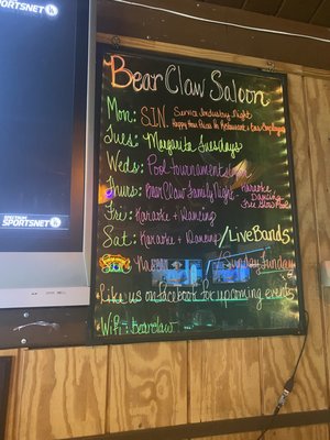 Menu photo 2 Bear Claw Saloon Crestline, CA