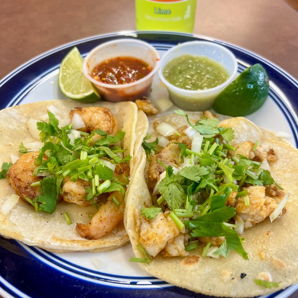 Shrimp Taco (left) and Fish Taco (right) Shrimp Taco (left) and Fish Taco (right)