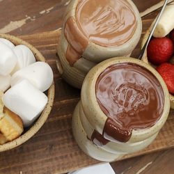 Brussels Heart of Chocolate - Marshmallows, waffles,bananas and stawberries