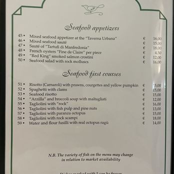 Taverna Urbana - Menu - Italian Near Me - Rome, RM Taverna Urbana - Menu - Italian Near Me - Rome, RM