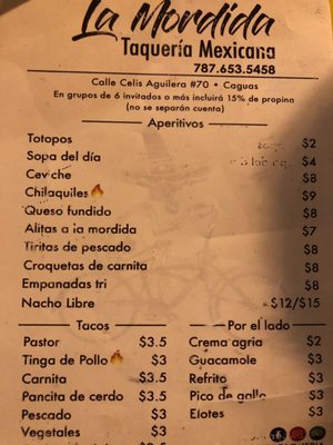 Menu photo 8 La Mordida Caguas, PR Menu photo 8 La Mordida Caguas, PR