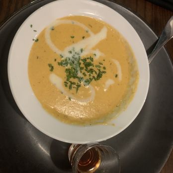 Sand Point - Lobster bisque with a small portion of sherry to add for additional flavor. - Seafood Near Me - Omaha, Nebraska Sand Point - Lobster bisque with a small portion of sherry to add for additional flavor. - Seafood Near Me - Omaha, Nebraska