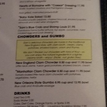 Sam's Chowder House - Menu - Seafood Near Me - Half Moon Bay, California Sam's Chowder House - Menu - Seafood Near Me - Half Moon Bay, California