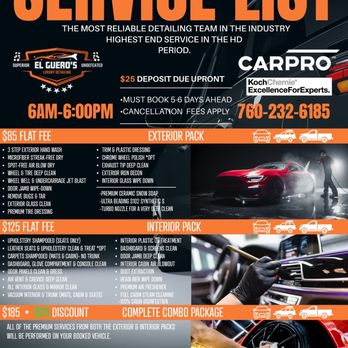 El Guero's Mobile Detailing - Updated menu 2025 - Auto Detailing Near Me El Guero's Mobile Detailing - Updated menu 2025 - Auto Detailing Near Me