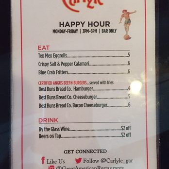 Carlyle - Happy Hour Menu (April 2017) - New American Near Me - Arlington, Virginia