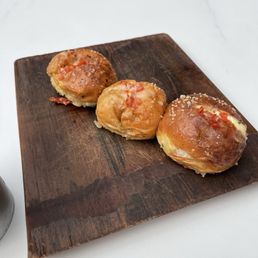 Warm dinner rolls stuffed with cream cheese -- heavenly! Warm dinner rolls stuffed with cream cheese -- heavenly!
