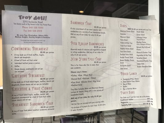 Menu photo 3 Troy Deli Troy, MI