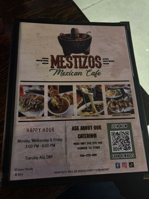 Menu photo 1 Mestizos Conroe, TX Menu photo 1 Mestizos Conroe, TX