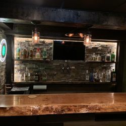 CR Electric - Basement bar!!!!! This was a fun project to be apart of. All lighting design was designed by us.