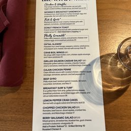 Brunch menu Brunch menu