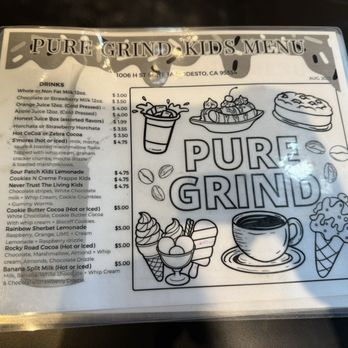 Pure Grind Coffee & Juice Bar - Kids menu - Coffee & Tea Near Me - Modesto, California Pure Grind Coffee & Juice Bar - Kids menu - Coffee & Tea Near Me - Modesto, California