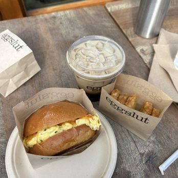 Eggslut - Fairfax sandwich, truffle hashbrowns, cinnamon toast cold brew - Breakfast & Brunch Near Me - Seattle, Washington Eggslut - Fairfax sandwich, truffle hashbrowns, cinnamon toast cold brew - Breakfast & Brunch Near Me - Seattle, Washington