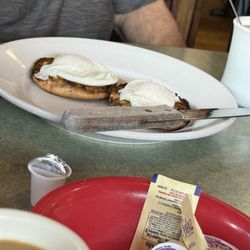 Three Brothers' Family Restaurant - poached eggs on English muffin