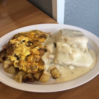 Griddlecakes - The biscuits and gravy look far better than they taste. - American Near Me - Las Vegas, Nevada