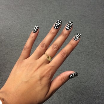 CN Nails & Spa - Black Nails with white polka dots. #Fresh - Nail Salons Near Me - Torrance, California CN Nails & Spa - Black Nails with white polka dots. #Fresh - Nail Salons Near Me - Torrance, California