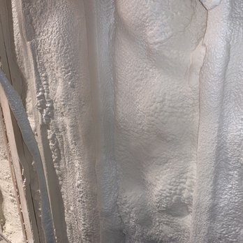 Thermapro Insulation - Inconsistent depth and a sh!t-ton of overspray. It takes a SAW and hammer/chisel to break this off. - Insulation Installation Near Me Thermapro Insulation - Inconsistent depth and a sh!t-ton of overspray. It takes a SAW and hammer/chisel to break this off. - Insulation Installation Near Me