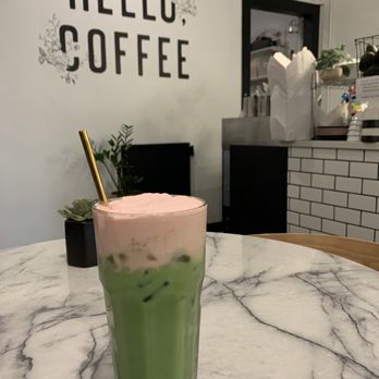 Presso Coffee - Raspberry cold foam iced matcha - Coffee & Tea Near Me - Portland, Oregon